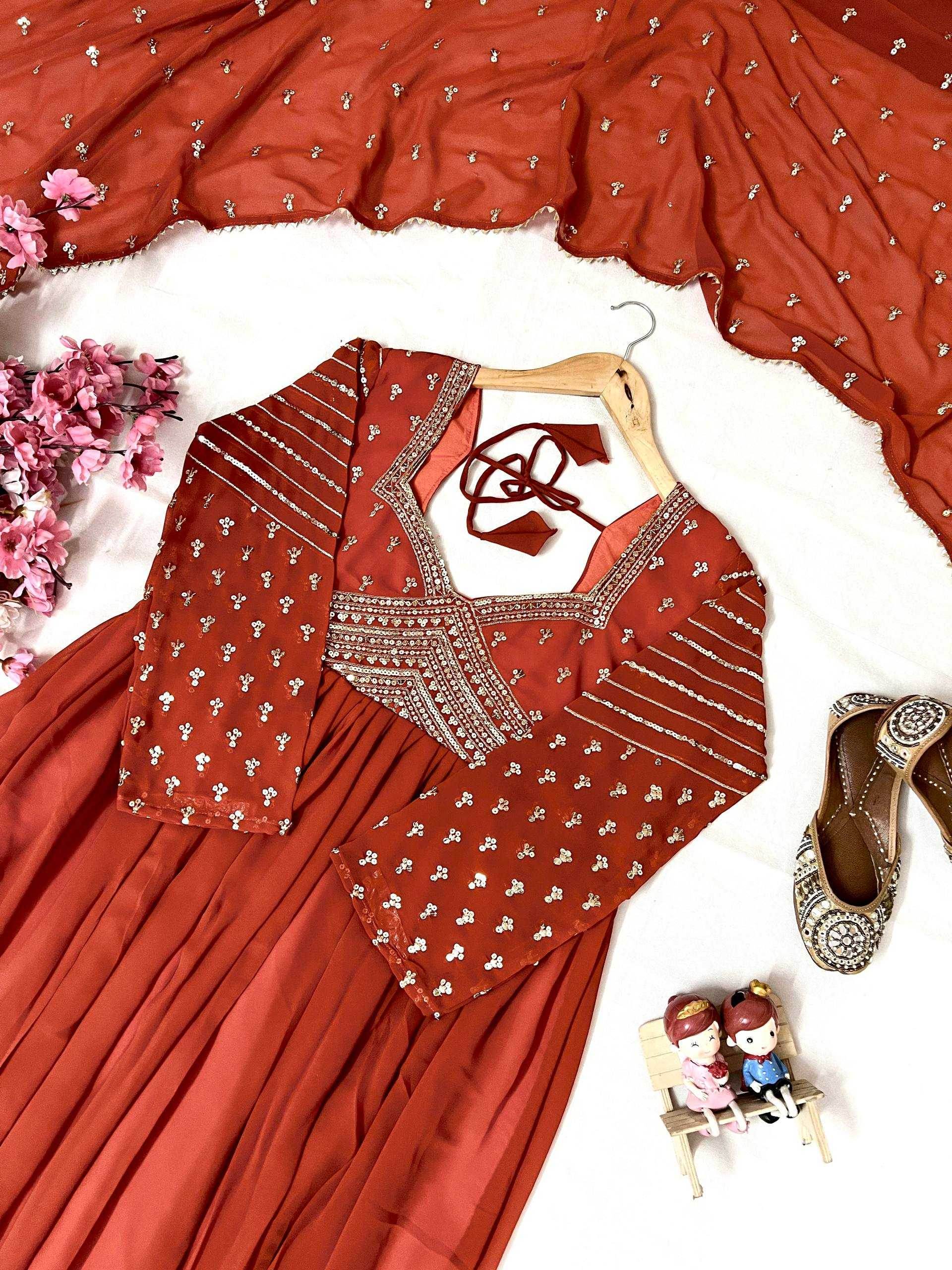 Georgette Embroidery Gown - MYLUXURY LANE ENTERPRISE